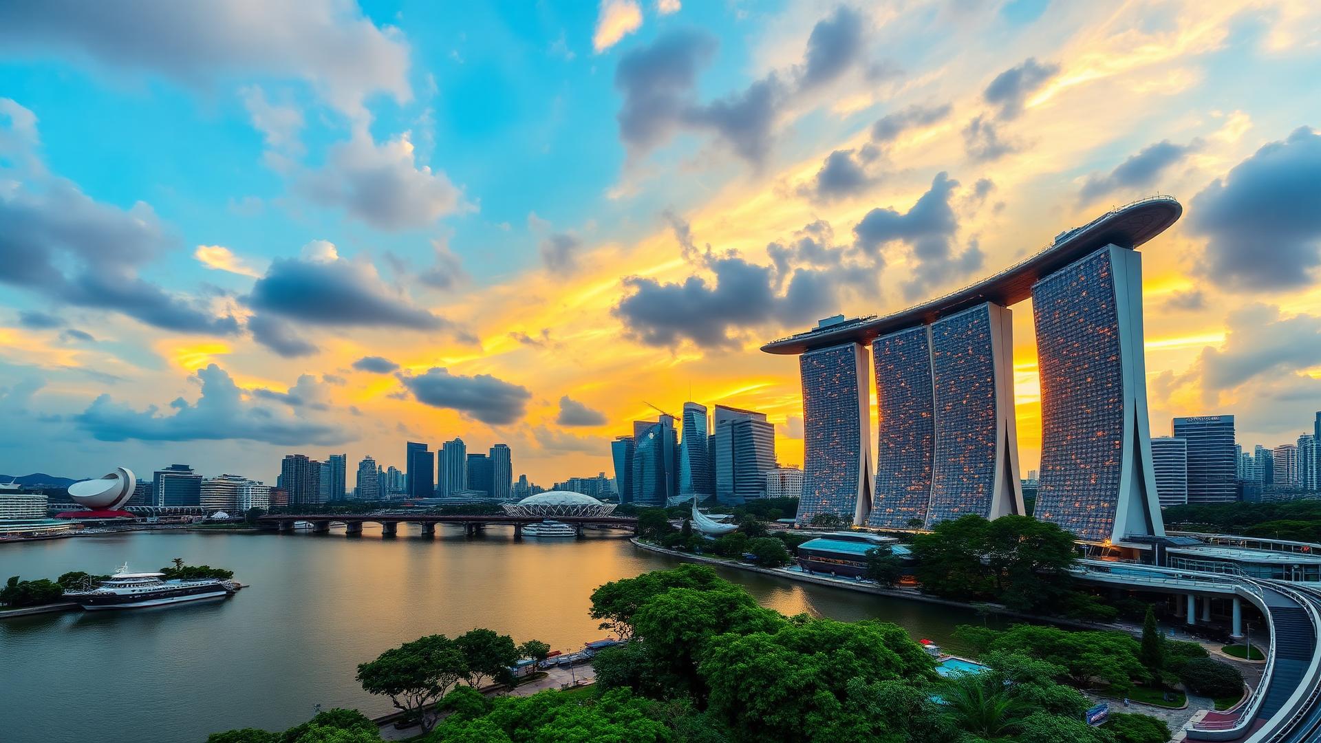 Singapore Marina Bay skyline at golden hour — Durga DMC international destinations